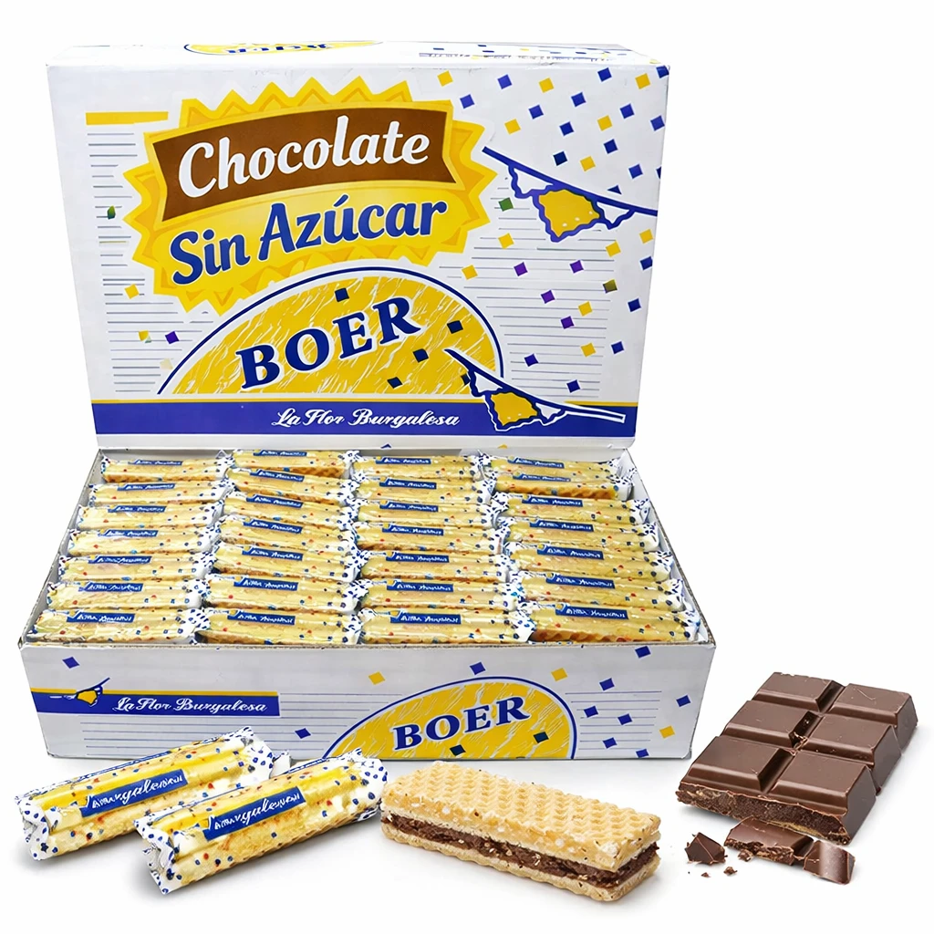 Barquillo Sin Azúcar Choco Florbu 1x2 2.5kg Caja - Comprar Galletas online | El Mes Dolç