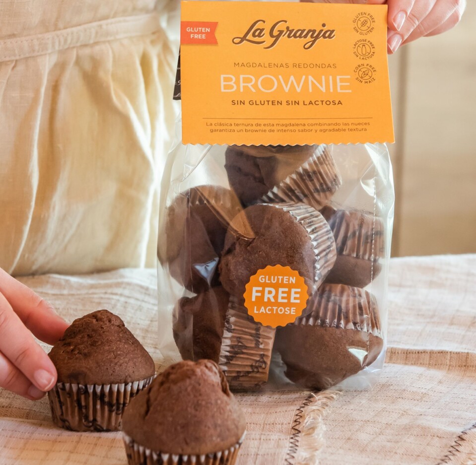 Caja Magdalenas Brownie Sin Gluten Sin Lactosa 30u LA GRANJA - Comprar Magdalenas online | El Mes Dolç