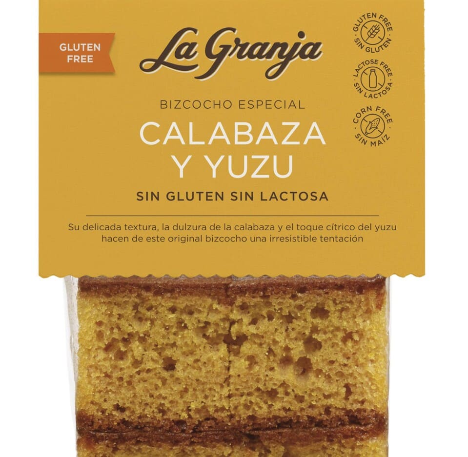 Caja Bizcocho calabaza Yuzu Sin Gluten Sin Lactosa - Comprar Bizcochos online | El Mes Dolç