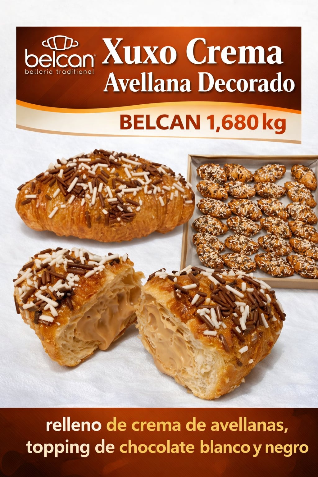 Xuxo Crema Avellana 1.680kg 40un BELCAN - Comprar Bollería online | El Mes Dolç