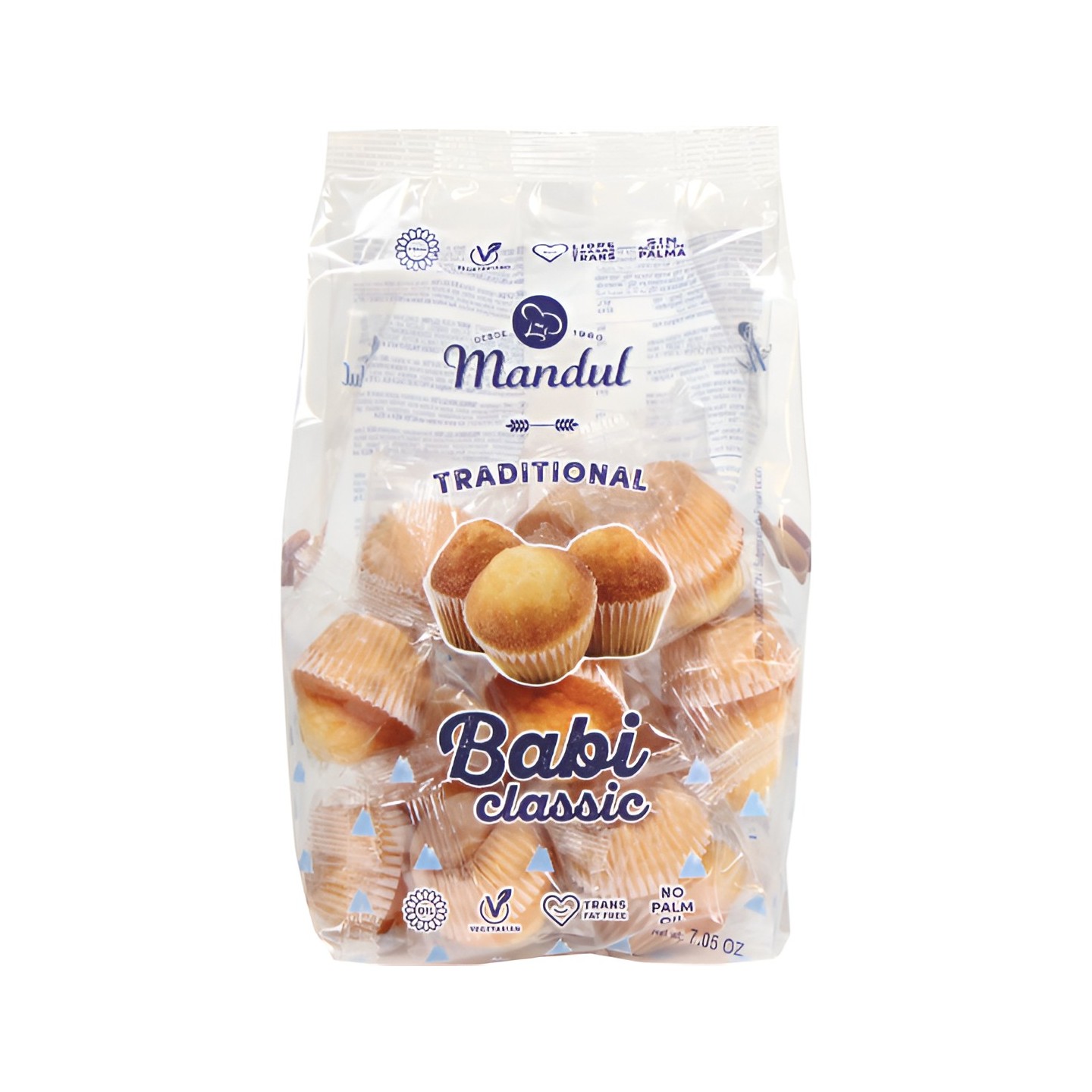 Babi Classic Mandul, magdalena clásica esponjosa envuelta individualmente