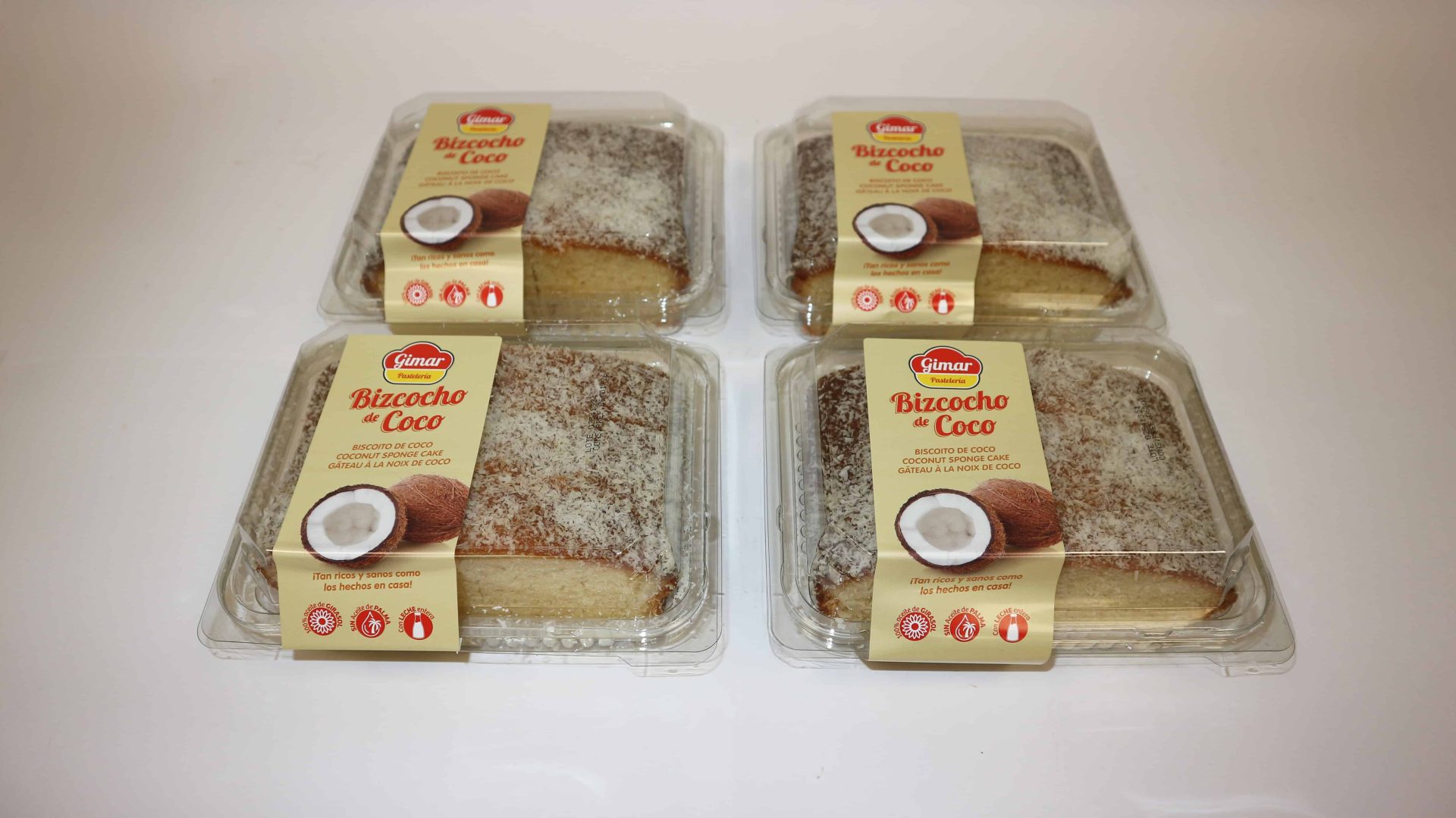 Bizcocho de coco de Gimar, esponjoso y con aroma intenso a coco rallado