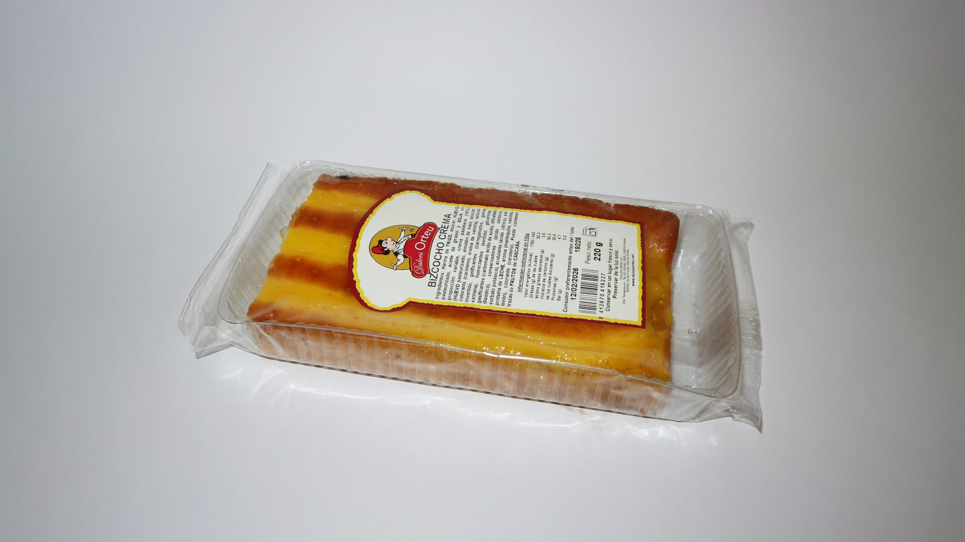Bizcocho de crema Orteu, esponjoso y con relleno suave