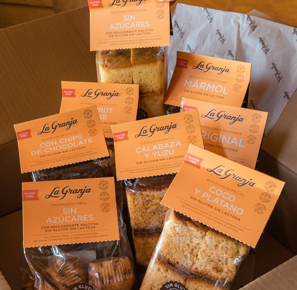 Bizcocho Mármol Sin Gluten 350 g, caja de 6 paquetes, La Granja