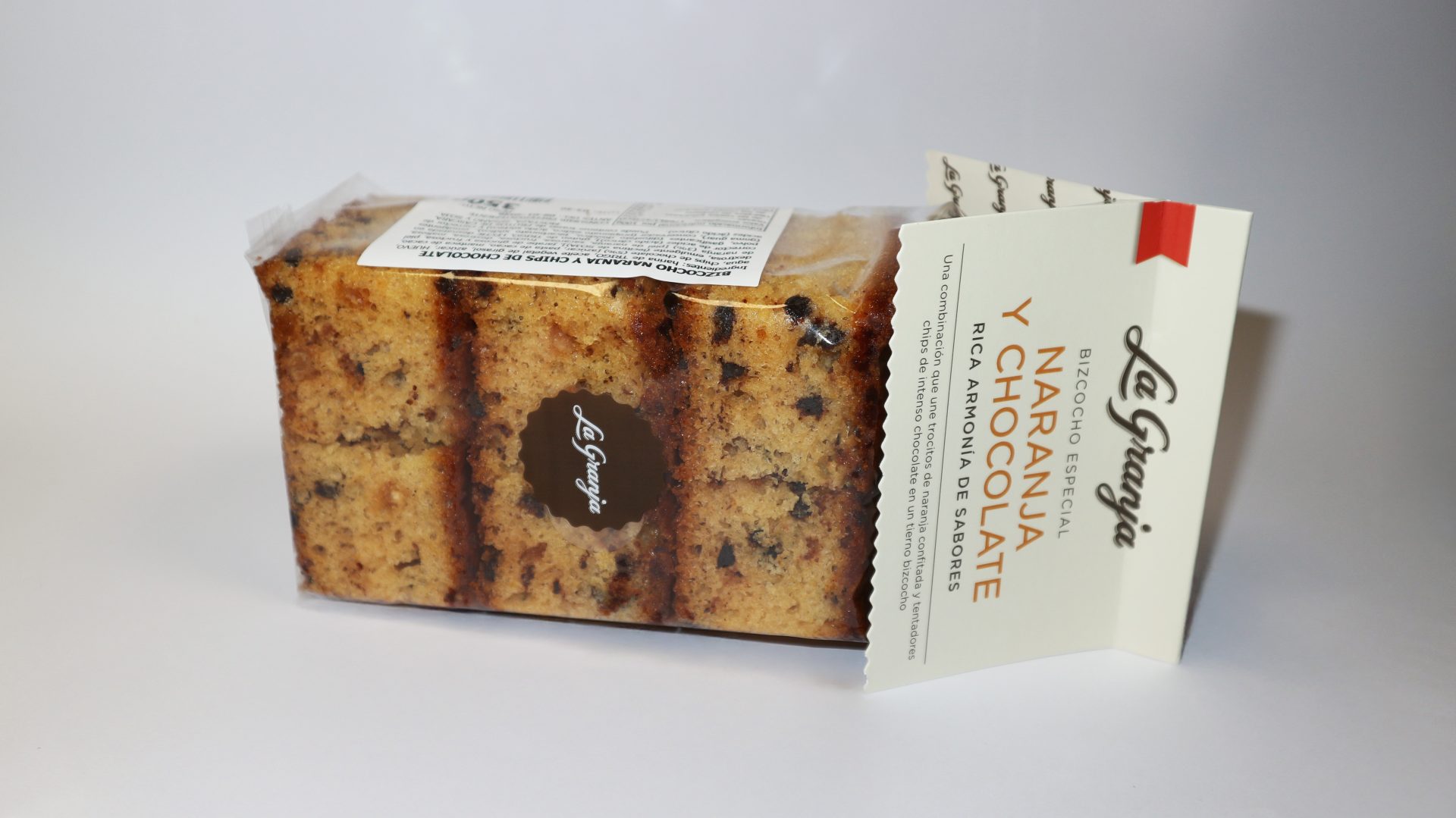 Bizcocho de naranja y chocolate La Granja, aroma cítrico y toque de cacao