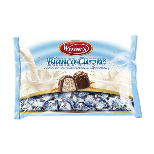 bombón de stracciatella Witor's, chocolate blanco con virutas de cacao
