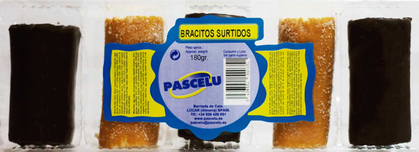 Bracito surtido Pascelu con bizcocho tierno y rellenos variados