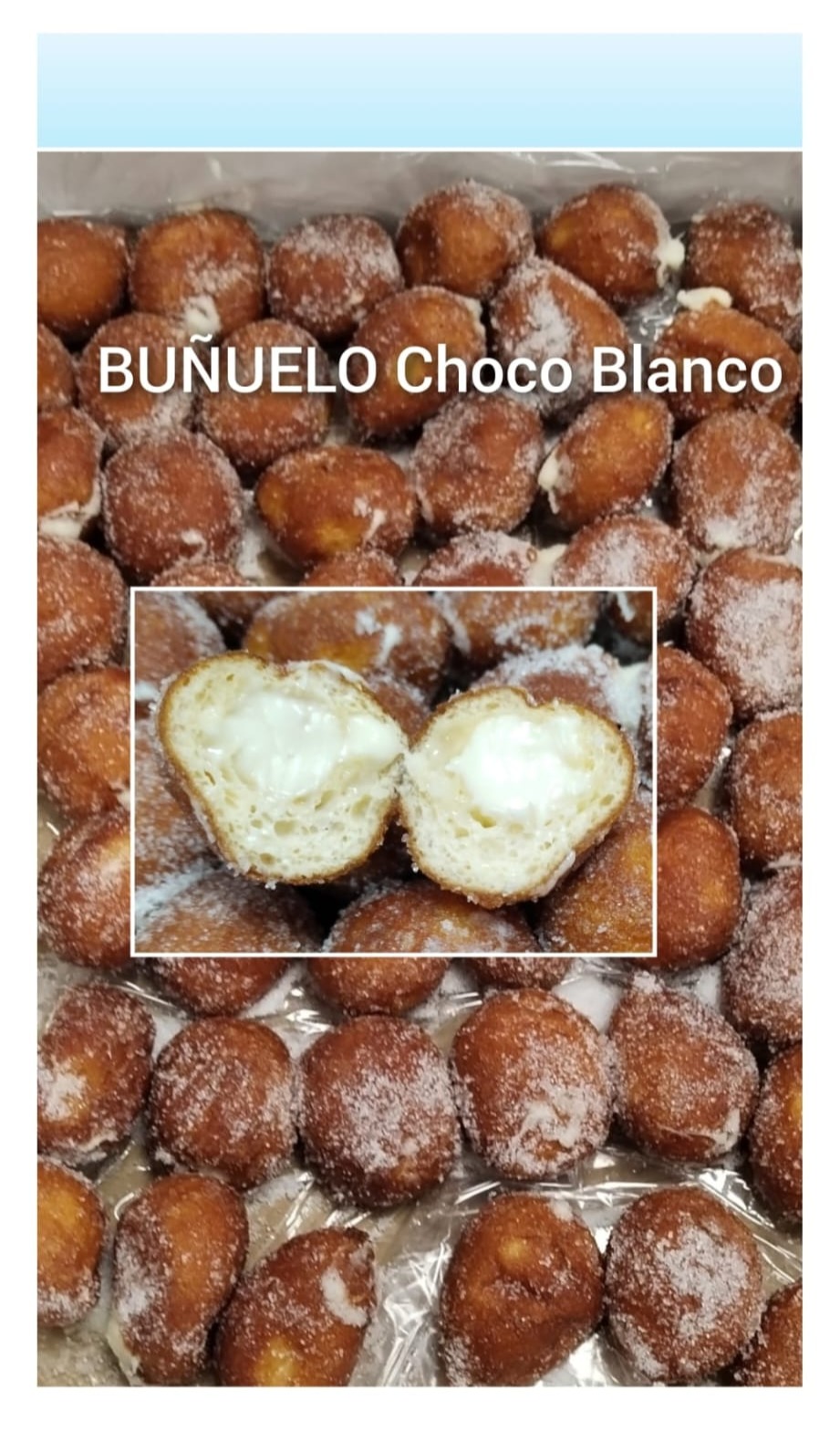 Buñuelo de viento con chocolate blanco de Tribó, crujiente y esponjoso