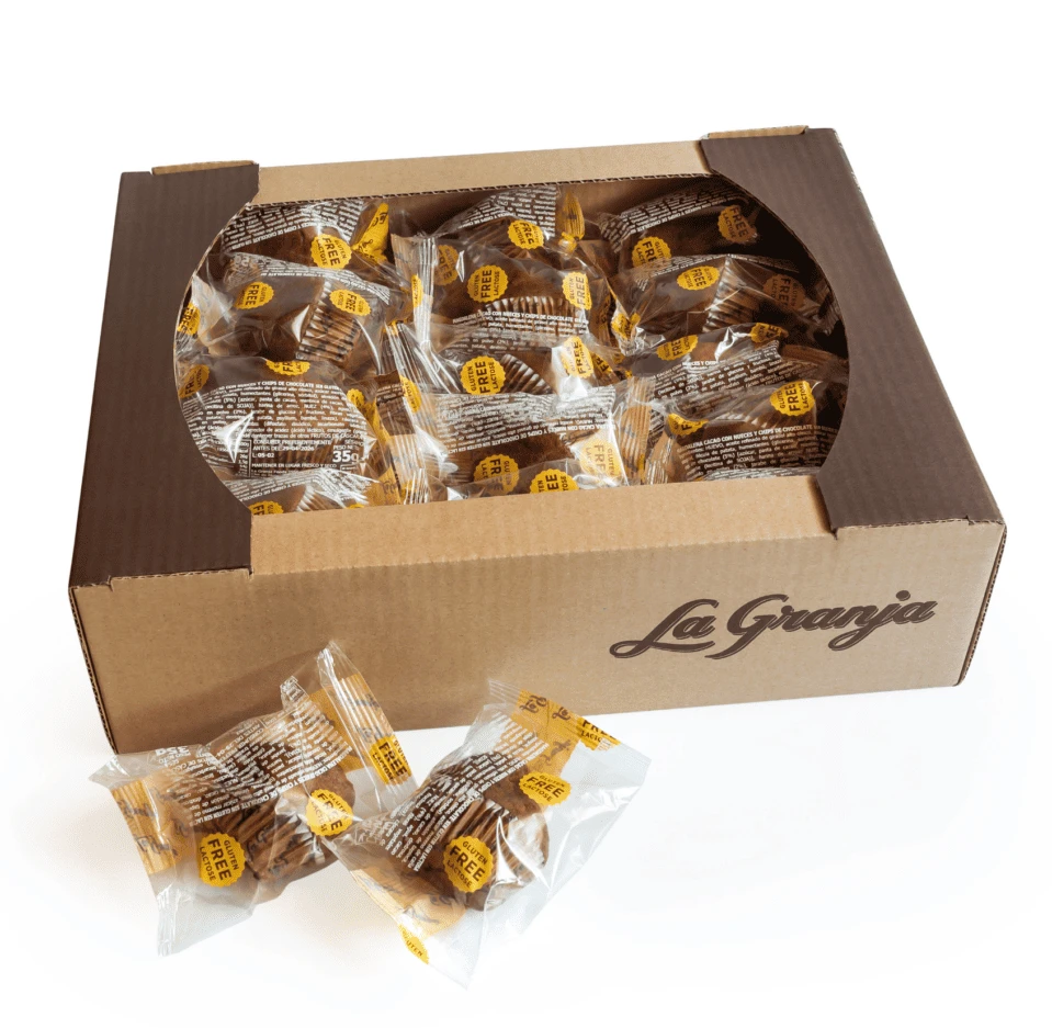 Caja Magdalenas Brownie Sin Gluten Sin Lactosa 30u LA GRANJA