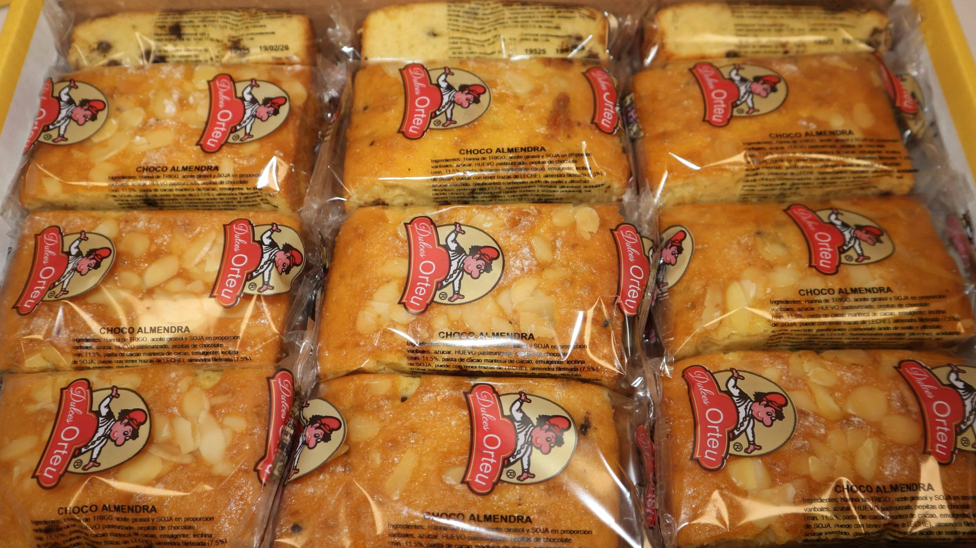 Choco Almendra Doble 21 Paquetes Orteu, bizcochos de Dulces Orteu