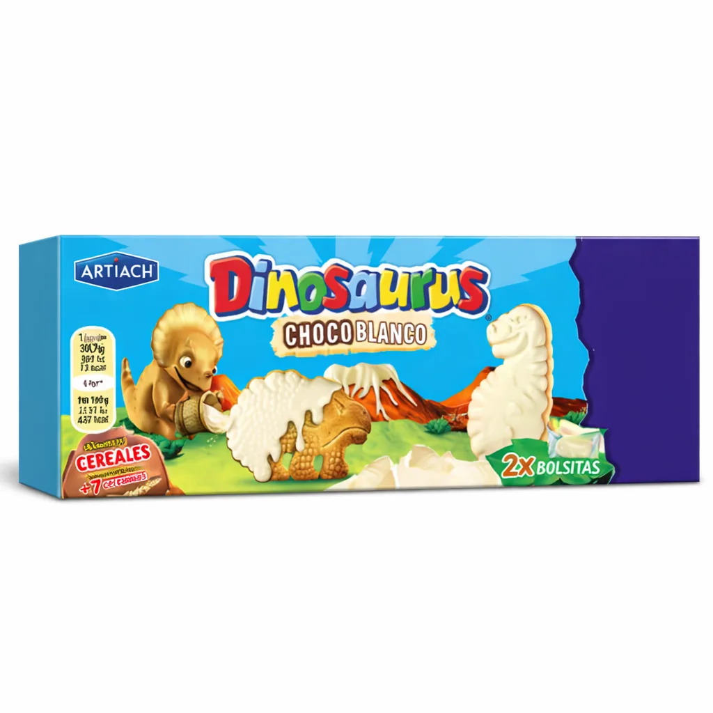 Dinosaurus Blanco 88g 12u 66261 Trigoric Caja 12 Ud, galletas de Artiach