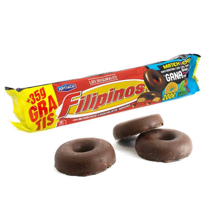 Filipino de chocolate negro Artiach, galleta con cobertura intensa