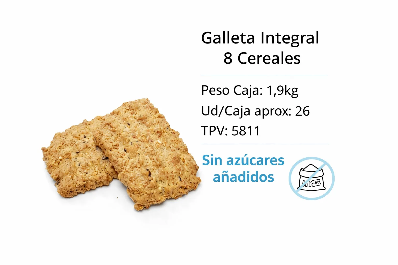Galleta 8 Cereales Sin Azúcar 1x1 LOZANO 1.9kg Caja