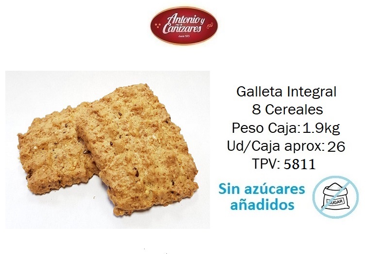 Galleta 8 Cereales Sin Azúcar 1x1 LOZANO 1.9kg Caja