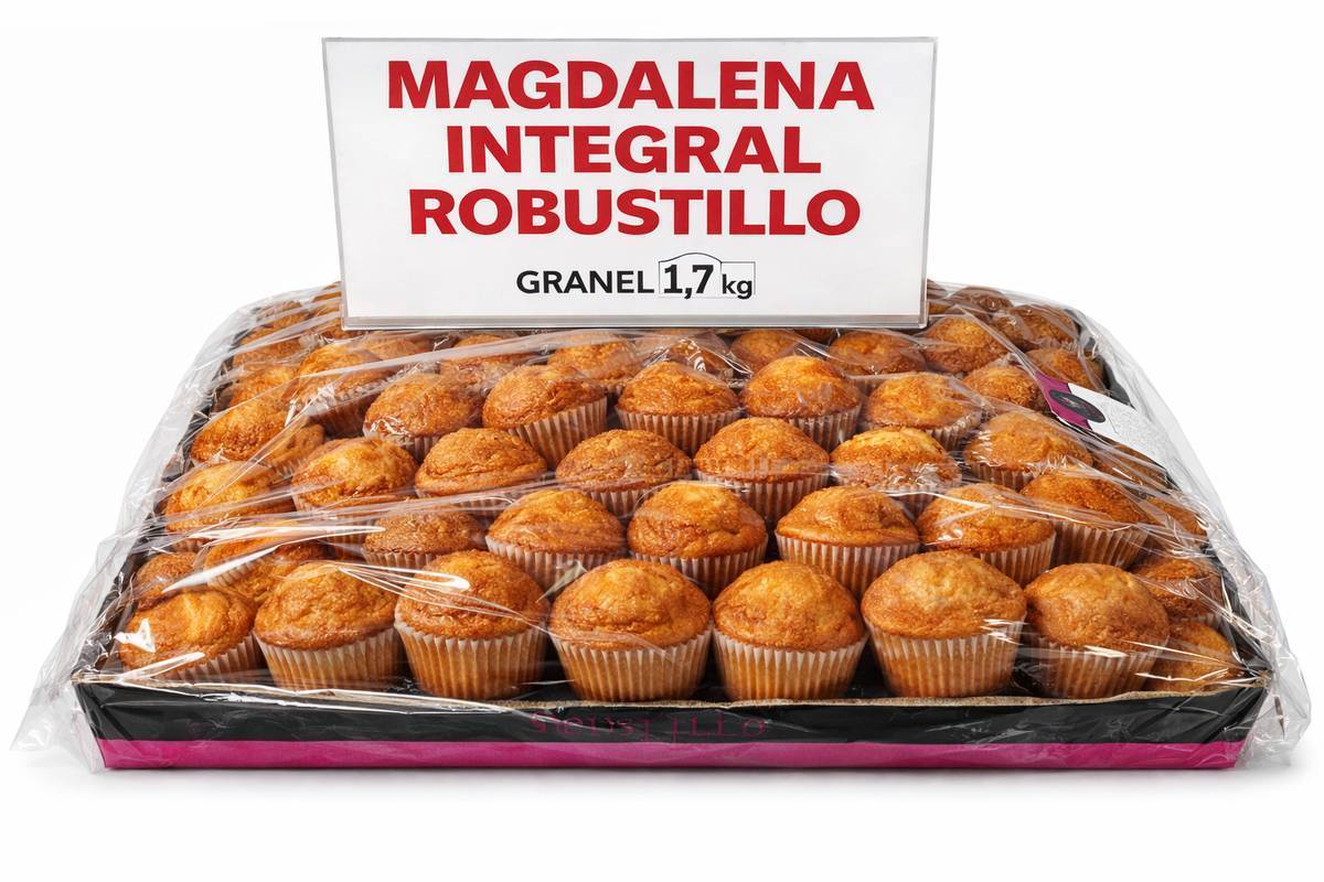 Magdalena integral Robustillo, magdalena de harina integral esponjosa a granel