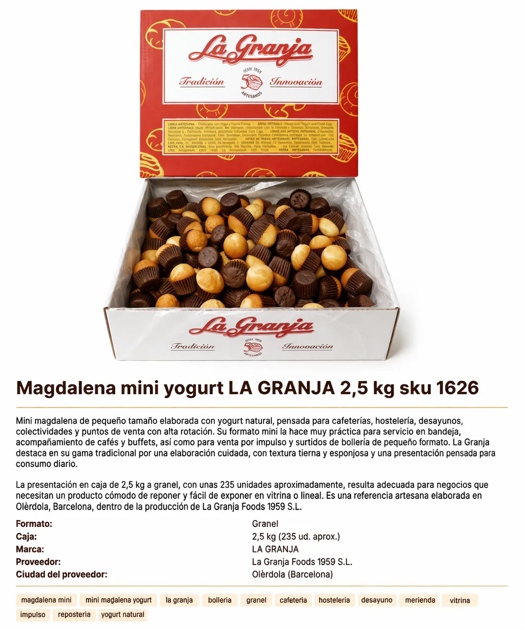Magdalena Mini Yogurt La GRANJA 2.5kg