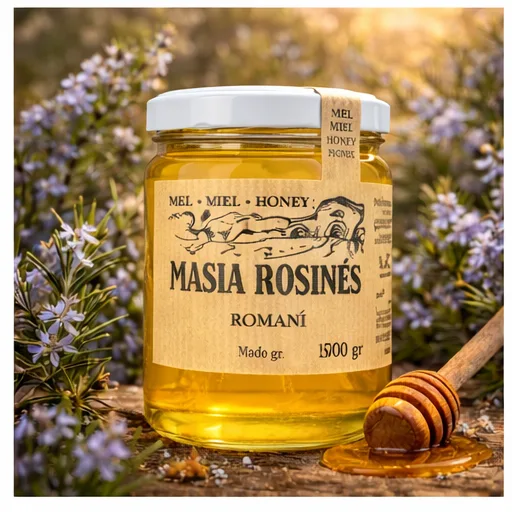 Tarro de miel de romero Masiá Rosinés, clara, fina y de aroma floral