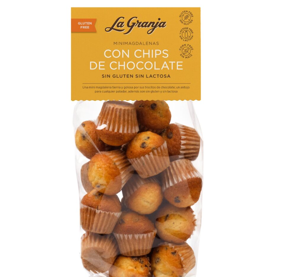 Mini Magdalenas Chips Chocolate Sin Gluten Sin Lactosa LA GRANJA