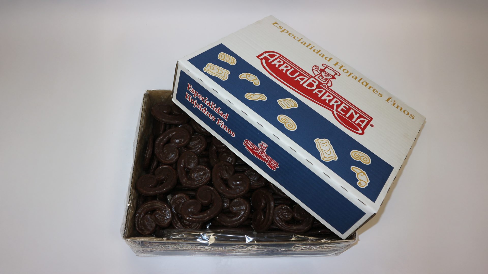 Palmera de chocolate de Arruabarrena, hojaldre crujiente bañado en cacao