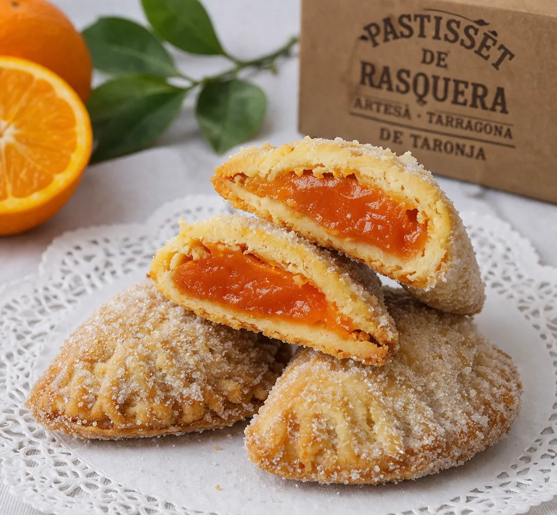Pastissets Naranja Rasquera Pastelería 8 Ud Caja 1 kg, hojaldre