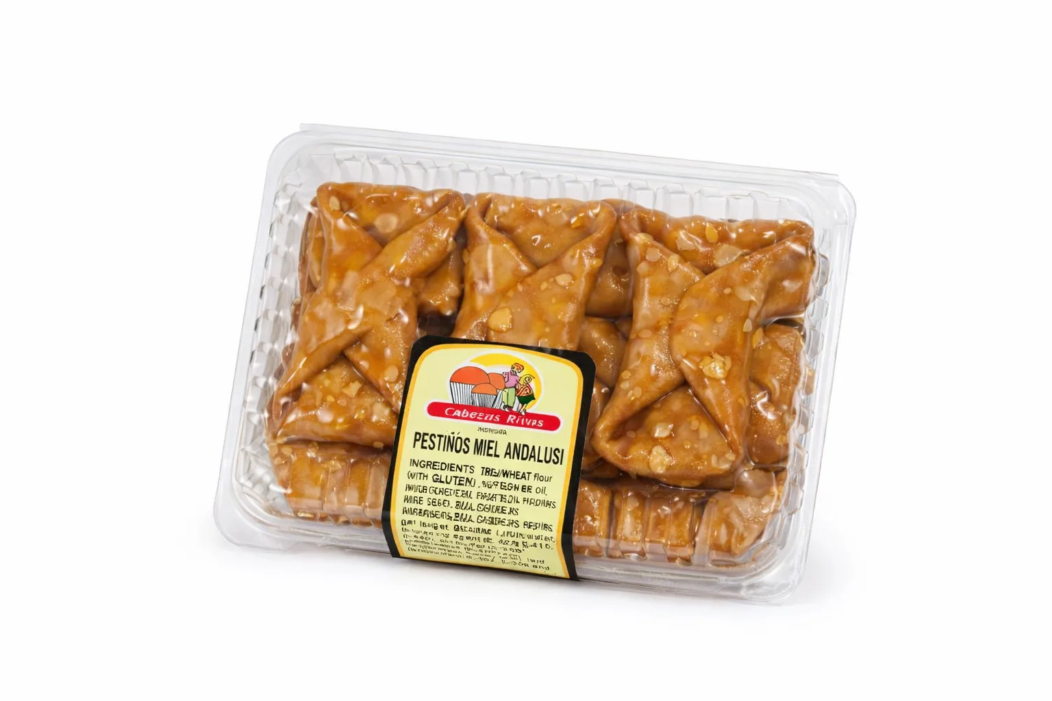 Pestiño de miel natural Cabezas, frito y bañado en miel dorada, en blíster de doce