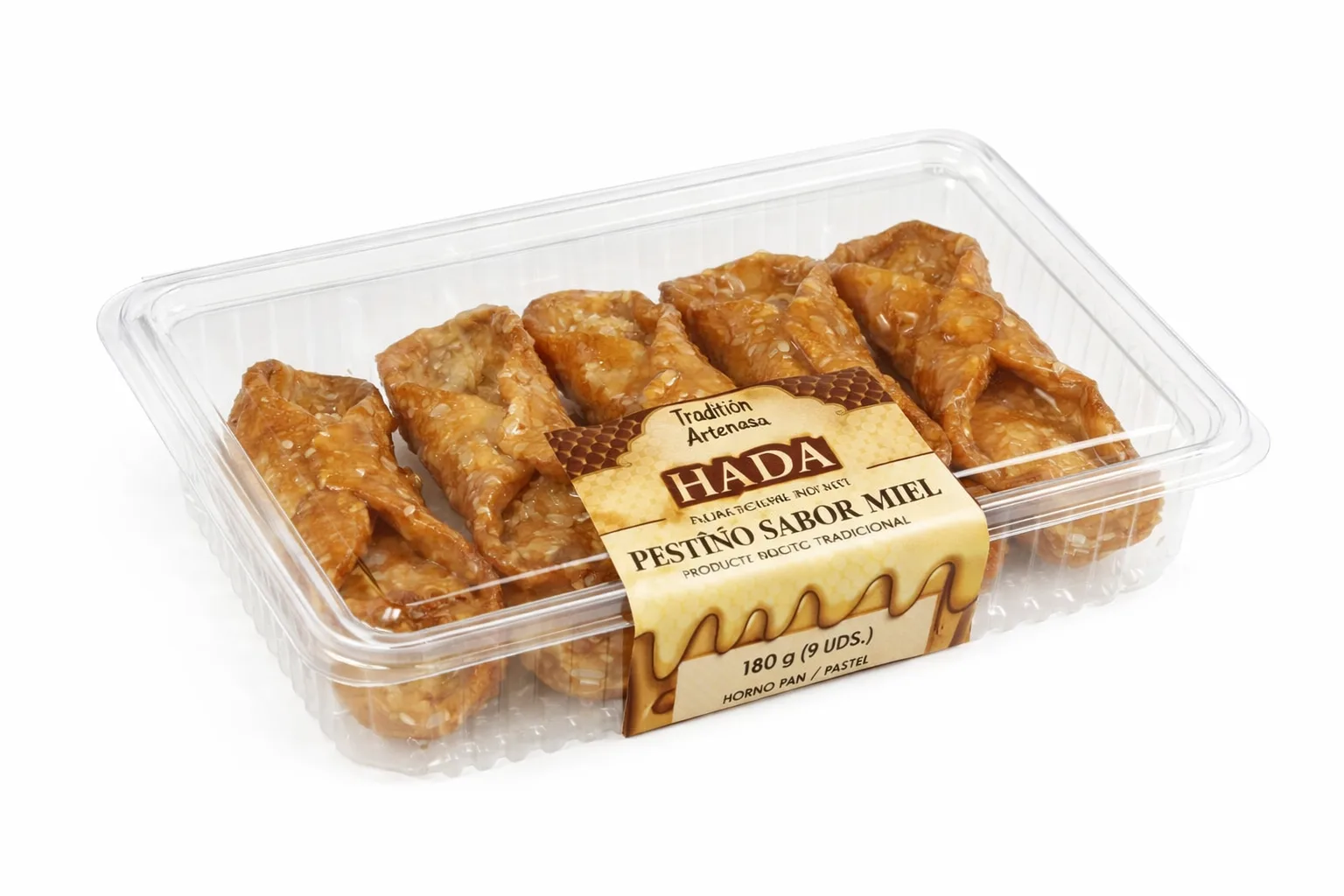 Pestiño de miel de Hada, crujiente y bañado en miel dorada.