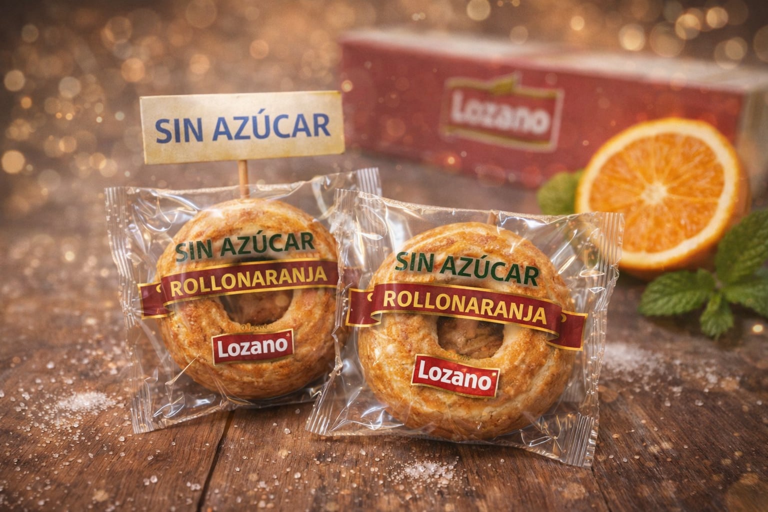 Rollo de naranja sin azúcar de El Mes Dolç, miga jugosa con aroma cítrico.