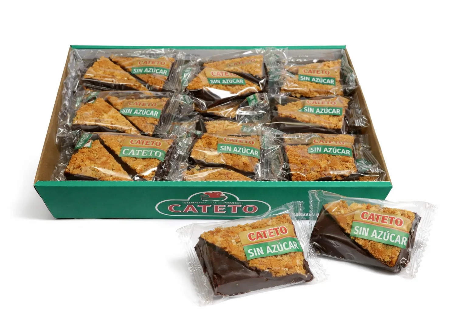 Triángulo de chocolate sin azúcar El Cateto, hojaldre crujiente con cacao