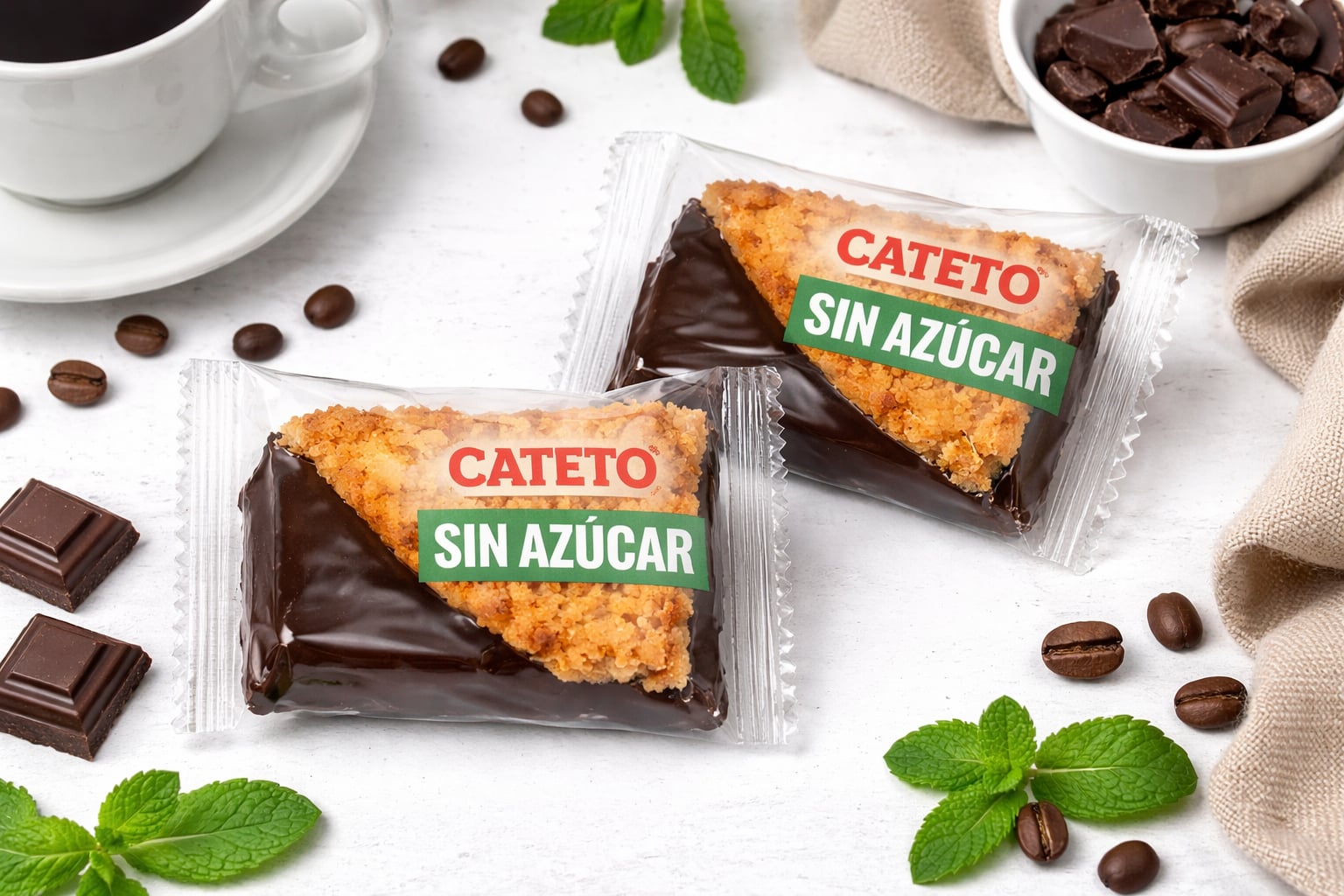 Triangulo Choco Sin Azúcar 1x1 Cateto 2kg Caja, hojaldre de El Cateto