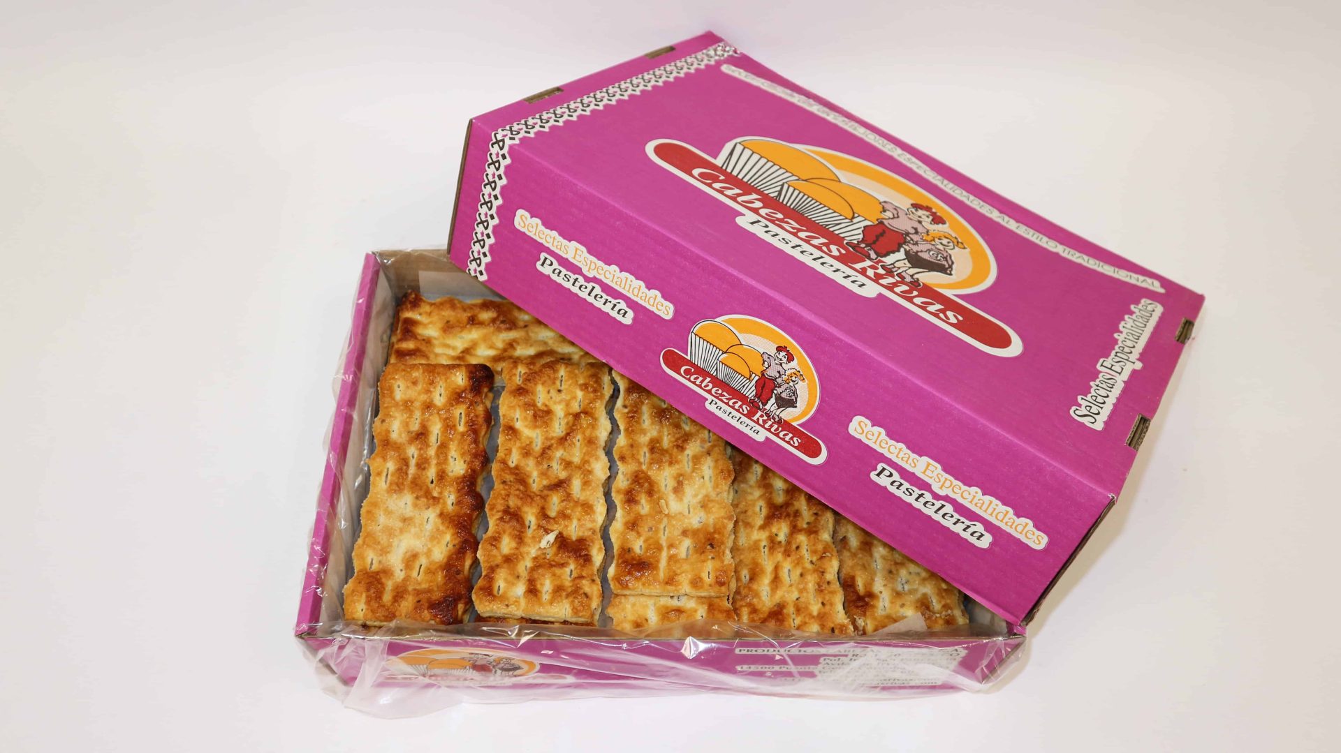 Hoja canaria Cabezas, fina y hojaldrada con azúcar por encima