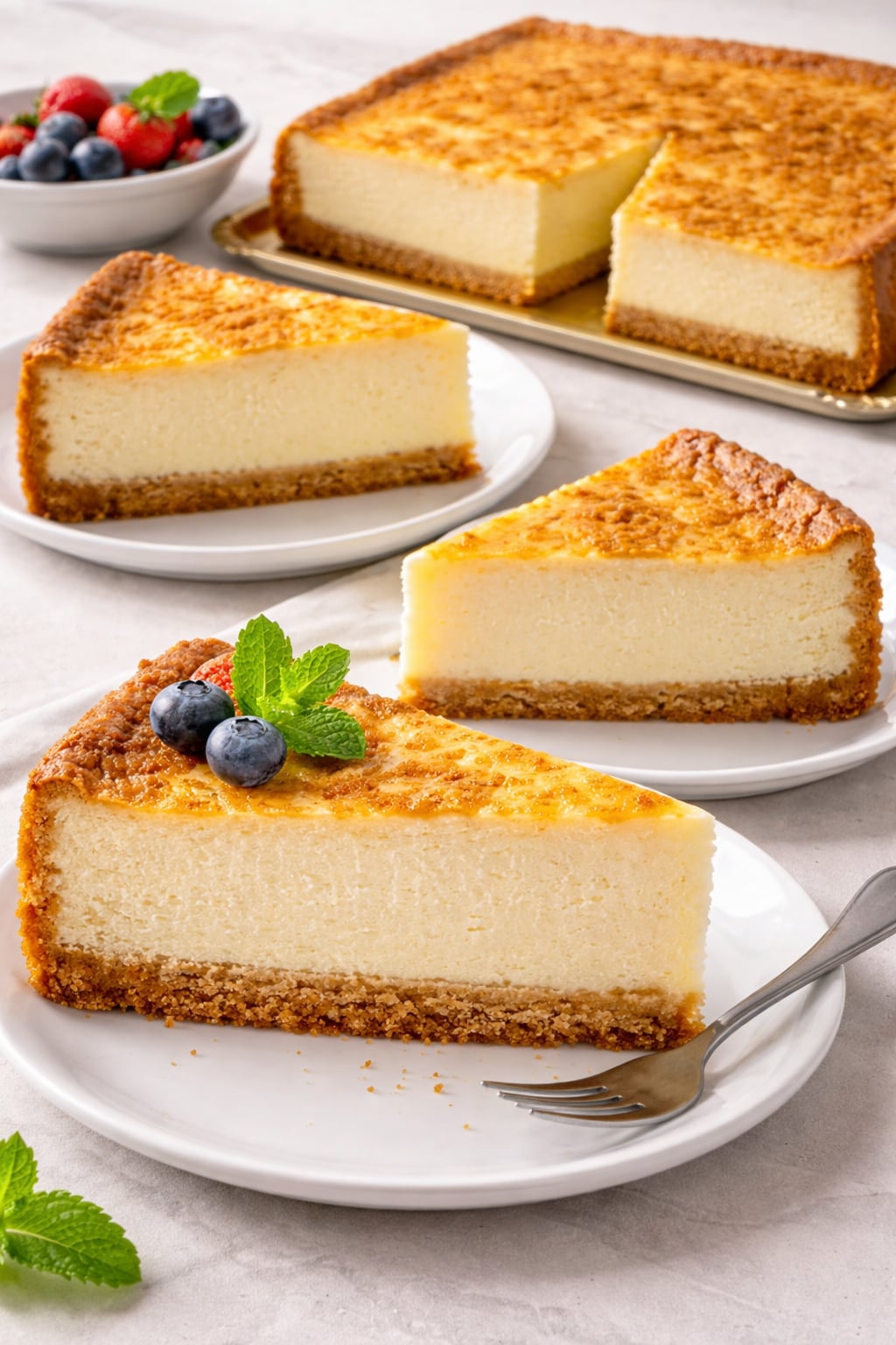 Tarta de queso Gerboles, cremosa y suave con base dorada
