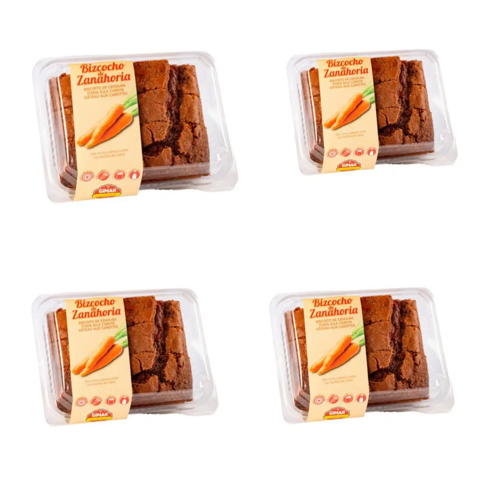 Bizcocho Zanahoria 360g Blister Caja 4 uds
