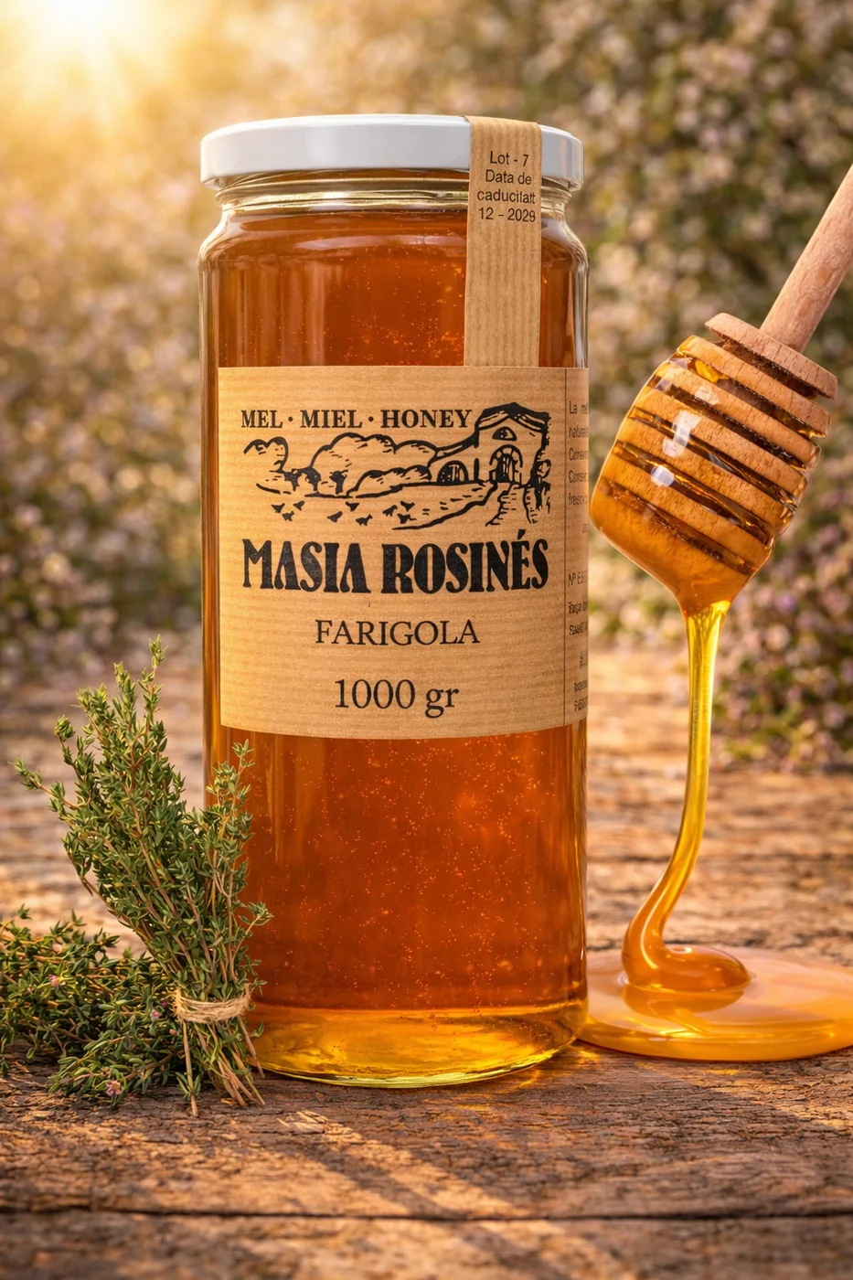Tarro de Miel de Farigola Masiá Rosinés de 1 kg