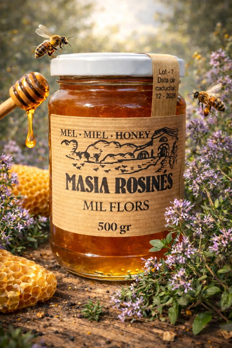 Tarro de Miel de Mil Flors Masiá Rosinés de 500 g