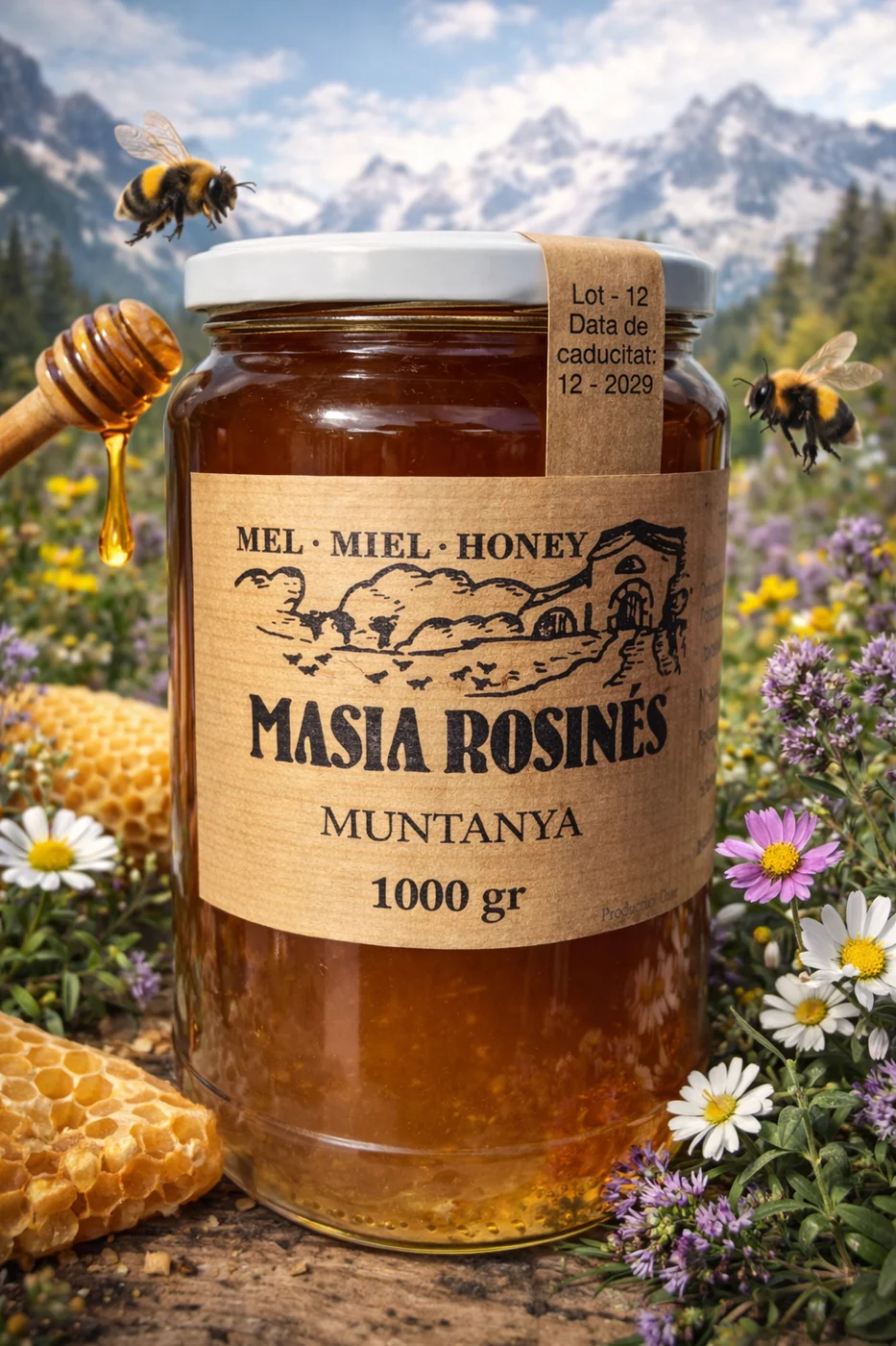 Tarro de Miel de Muntanya Masiá Rosinés de 1000 g