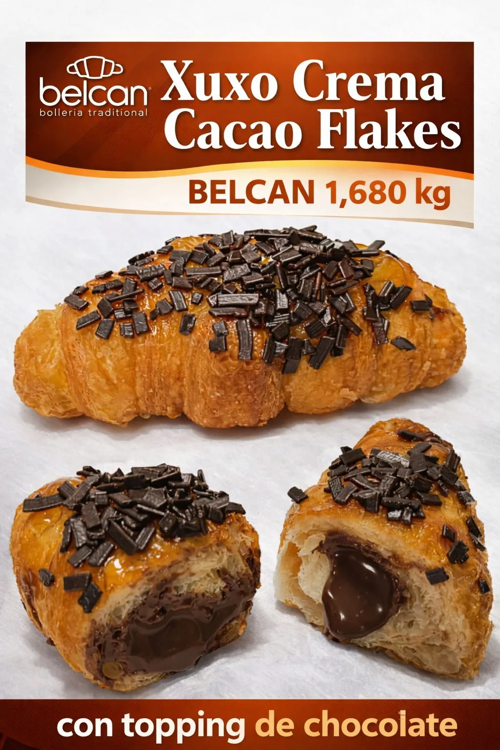 Xuxo Crema Cacao Flakes 1.680 kg 40un, tercera vista